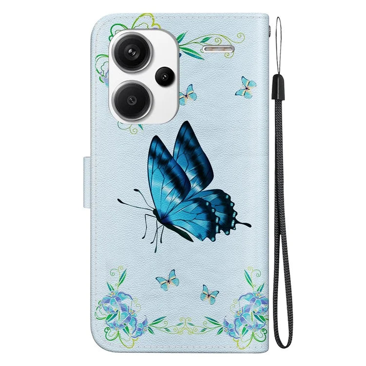 For Xiaomi Redmi Note 13 Pro+ 5G Phone Case Pattern Printing Cover Stand Wrist Strap
