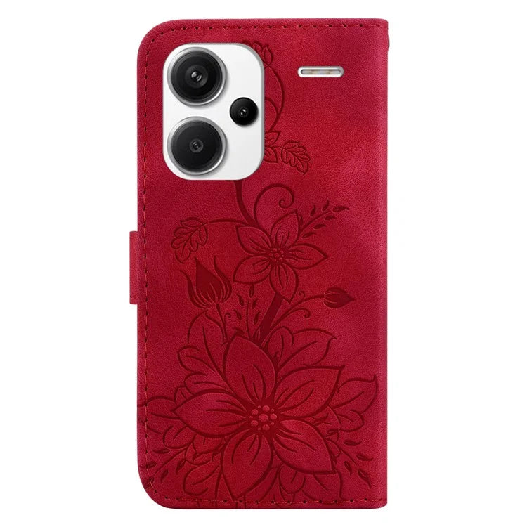For Xiaomi Redmi Note 13 Pro+ 5G Wallet Case Flower Magnetic Leather Folio Phone Cover
