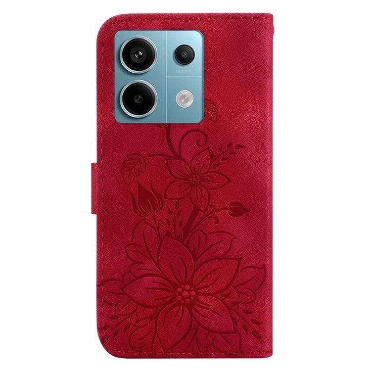 For Xiaomi Redmi Note 13 Pro 5G / Poco X6 5G Phone Cover Flower Wallet Leather Case with Card Holder