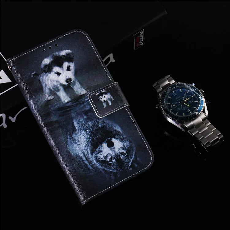 For Xiaomi Redmi Note 13 Pro 5G / Poco X6 5G Leather Case Stand Phone Cover 3D Creative Pattern Design and Wolf