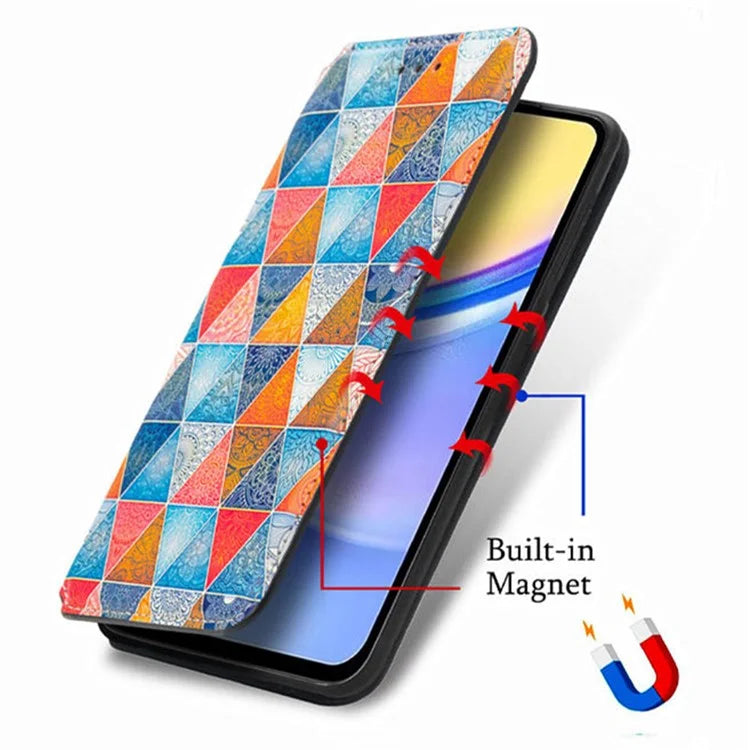 CASENEO 001 Series for Samsung Galaxy A15 4G / 5G Pattern Case RFID Blocking Protection / Mandala