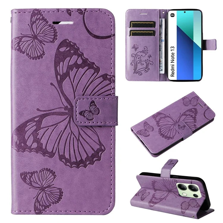 KT Imprinting Flower Series-2 For Xiaomi Redmi Note 13 4G Case Leather Cover with Wallet