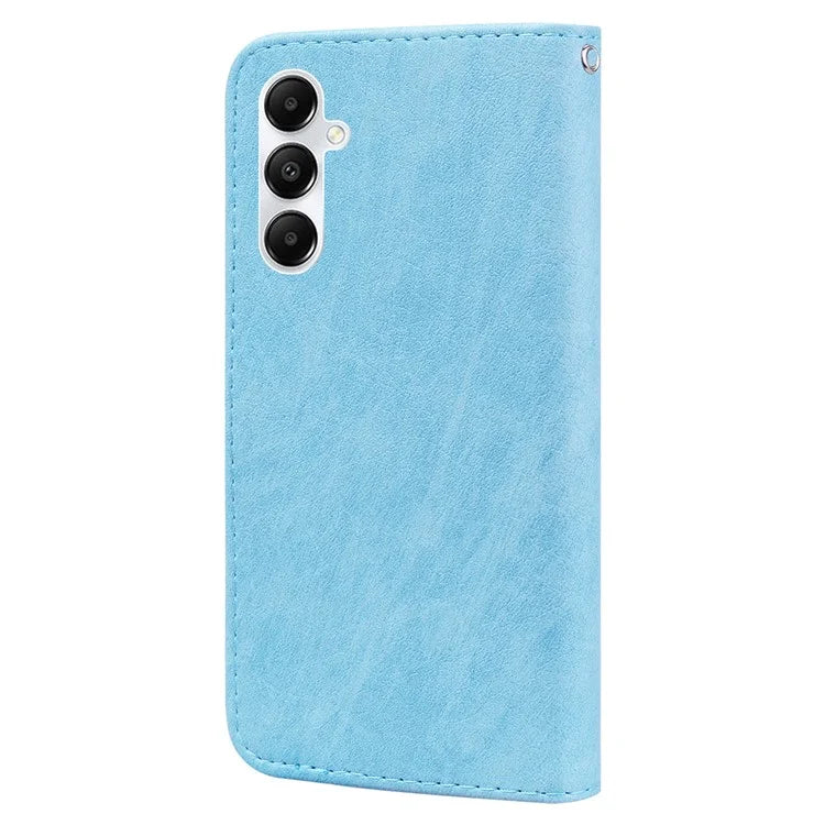 For Samsung Galaxy A55 5G Case Solid Color PU Leather Stand Phone Cover