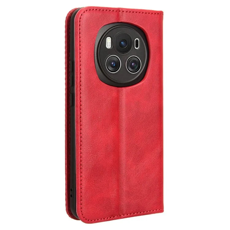 For Honor Magic6 5G Phone Case Retro Leather Wallet Cover Magnetic Closing