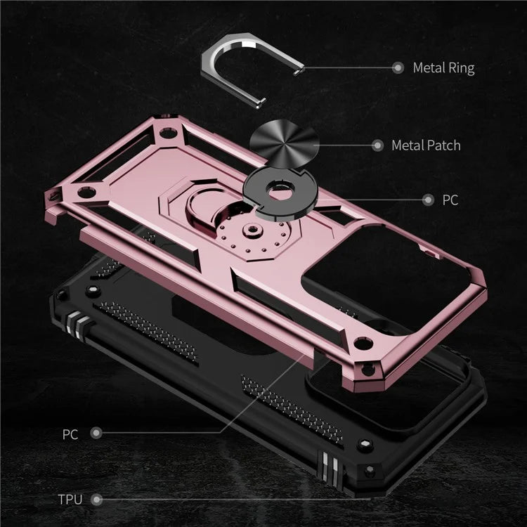 For Xiaomi 14 Drop-proof Case PC+TPU Phone Back Cover with Ring Kickstand