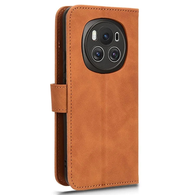 For Honor Magic6 5G Flip Phone Case Leather Wallet Cover Skin-touch Texture