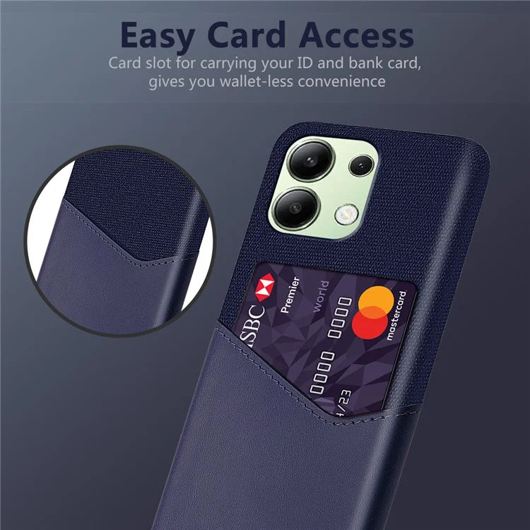For Xiaomi Redmi Note 13 4G Phone Case PU Leather+PC Cover with Card Holder Slot