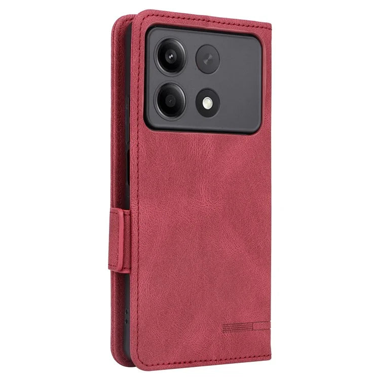 For Xiaomi Redmi Note 13R Pro 5G Wallet Case Hardware Decor Stand Phone Cover