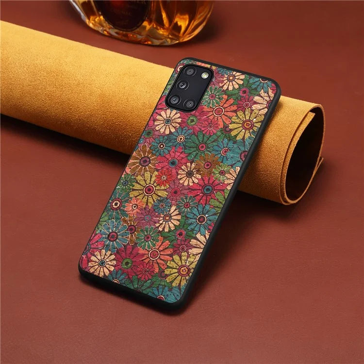 For Samsung Galaxy A31 Phone Case Seasons Floral Leather Coating Back Cover