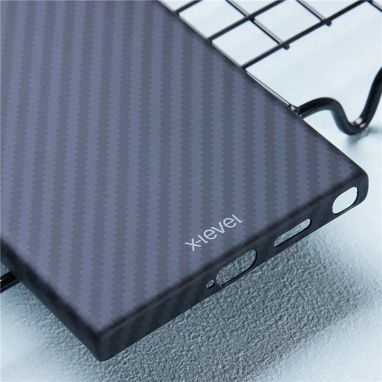 X-LEVEL For Samsung Galaxy S24 Ultra Magnetic Case Carbon Fiber Texture PC Phone Cover