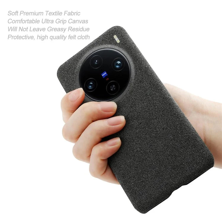 For vivo X100 Pro 5G Case PC+Cloth Shockproof Slim Phone Cover