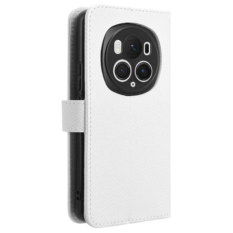Wallet Case For Honor Magic6 Pro 5G Shell Leather Diamond Texture Phone Cover