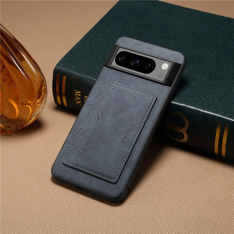 DENIOR For Google Pixel 8 Pro Case Leather+TPU+PC Kickstand Protective Cover