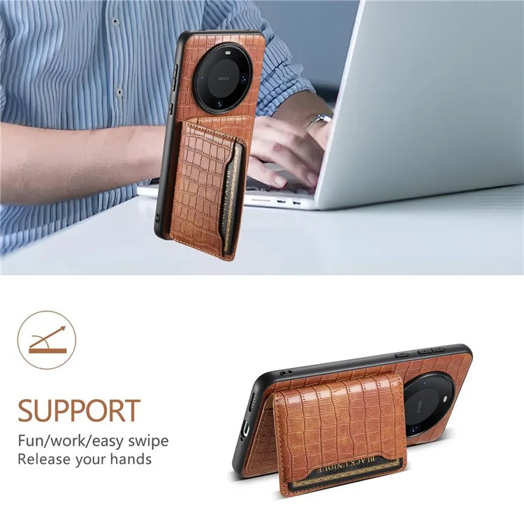 For Huawei Mate 60 Pro / Mate 60 Pro+ Phone Case Crocodile Texture Protective Cover with Card Holder