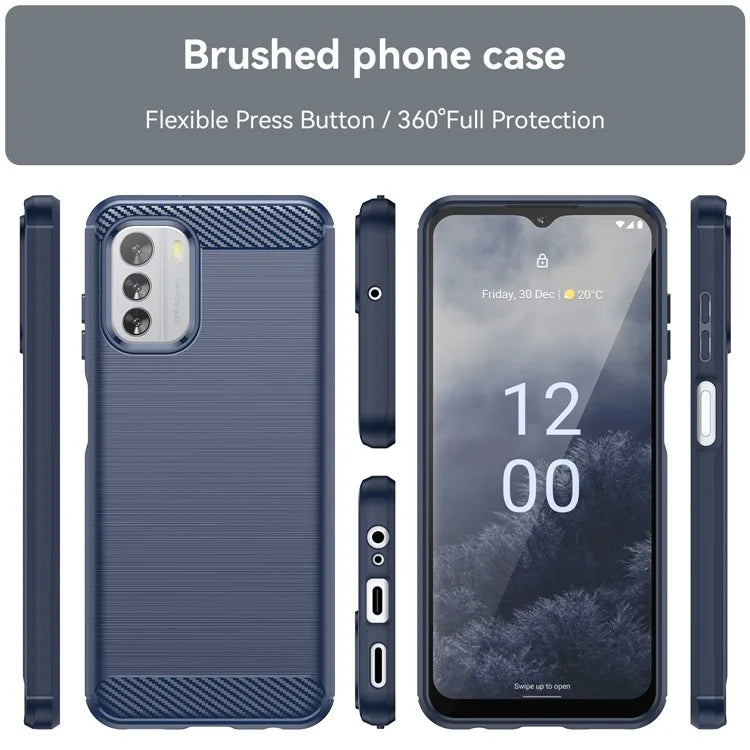 For Nokia G60 5G Case Carbon Fiber Texture Anti-Dust TPU Phone Shell