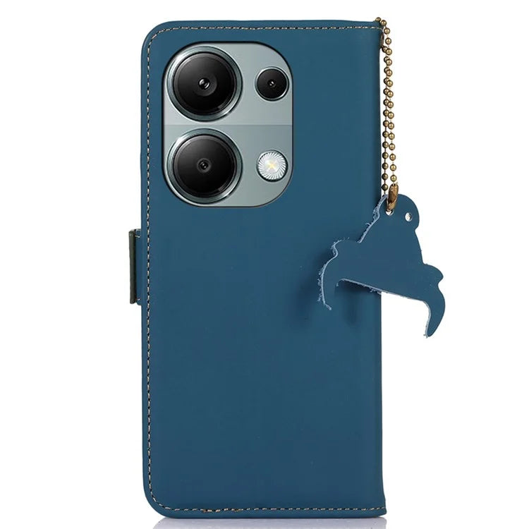 For Xiaomi Redmi Note 13 Pro 4G / Poco M6 Pro 4G Case Wallet Genuine Cow Leather Phone Cover