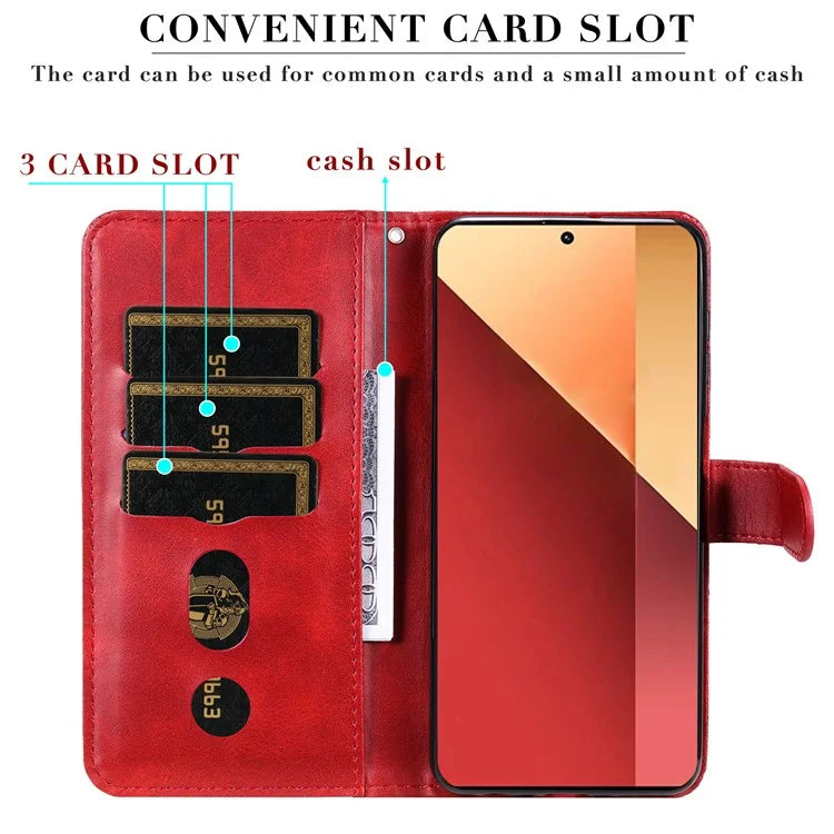 For Xiaomi Redmi Note 13 Pro 4G / Poco M6 Pro 4G Case Leather Anti-drop Cover with Zipper Pocket