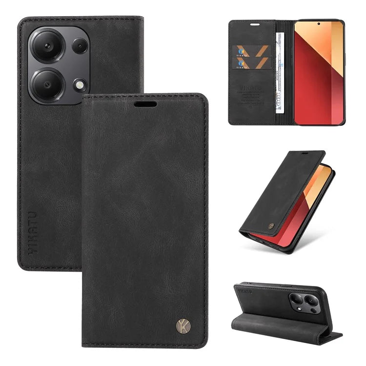 YIKATU YK-004 For Xiaomi Redmi Note 13 Pro 4G / Poco M6 Pro 4G Case Leather Skin-touch Phone Cover