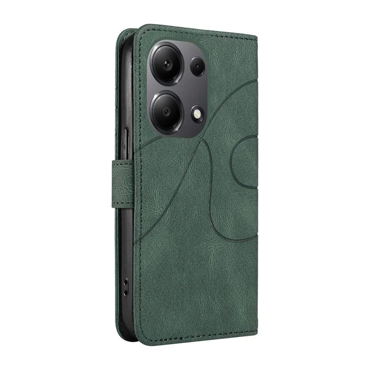 For Xiaomi Redmi Note 13 Pro 4G / Poco M6 Pro 4G Case Imprinted Curved Line Leather Cover