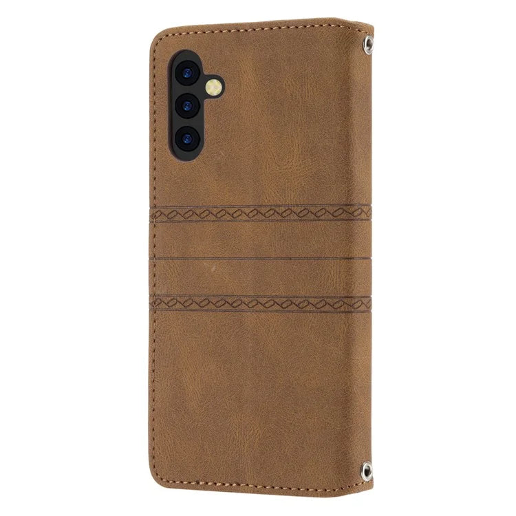 For Samsung Galaxy S24+ Phone Case Anti-scratch PU Leather+TPU Imprinted Cover