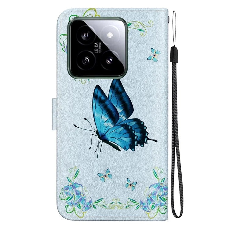 For Xiaomi 14 Phone Case Pattern Printing Wallet Leather Cover