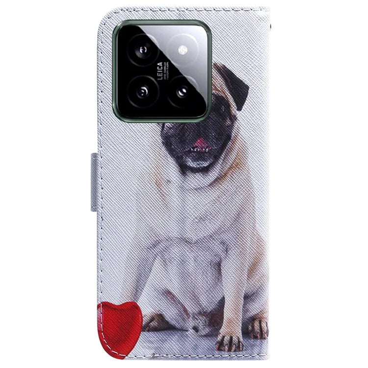 For Xiaomi 14 Leather Case Pattern Printing Phone Wallet Cover