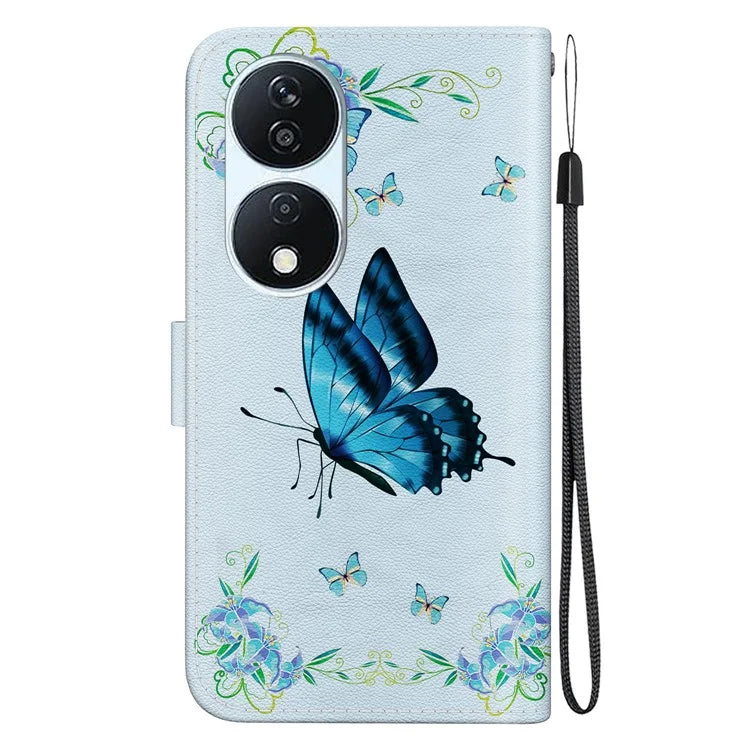 For Honor X7b 4G / Play 50 Plus 5G Phone Case with Strap PU Leather Cover