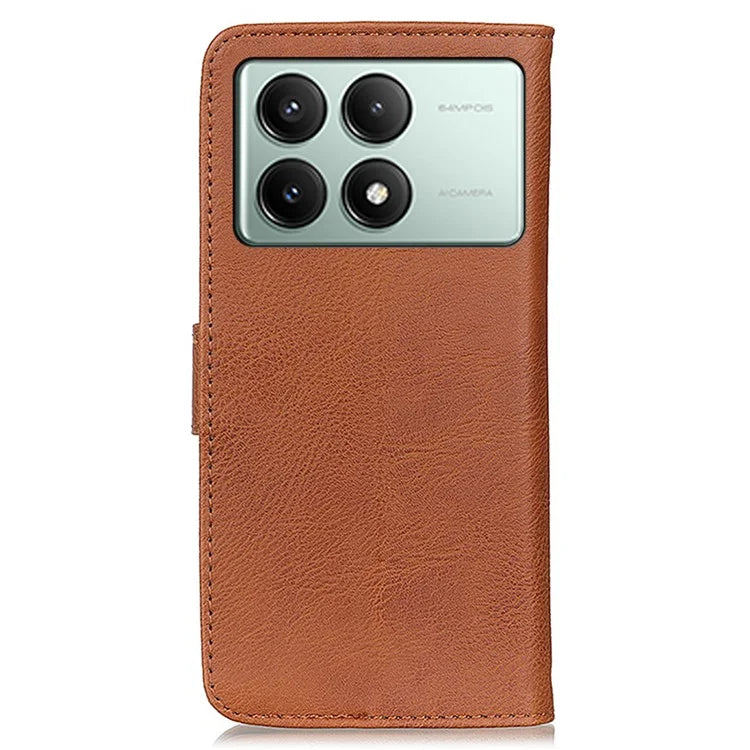 KHAZNEH For Xiaomi Redmi K70E 5G / Poco X6 Pro 5G Wallet Phone Case Cowhide Texture Leather Cover