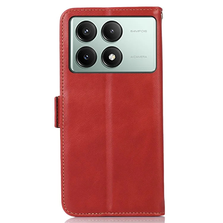 For Xiaomi Redmi K70E 5G / Poco X6 Pro 5G Phone Case Genuine Cow Leather Wallet Folding Stand Cover