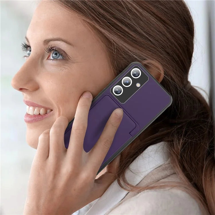 For Samsung Galaxy S24 Case Scratch-proof PC+TPU Makeup Mirror Phone Cover
