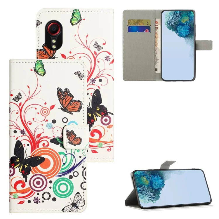 For Samsung Galaxy Xcover 7Case Leather Printed Pattern Phone Protective Cover