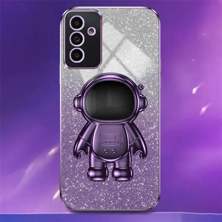 For Samsung Galaxy A24 4G Case PC+TPU Anti-scratch Phone Cover with Astronaut Kickstand
