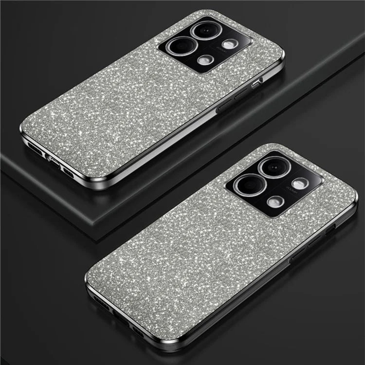 For Xiaomi Redmi Note 13 4G Case Glitter Powder Anti-scratch PC+TPU Phone Kickstand Cover