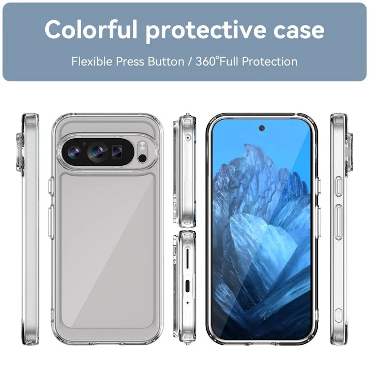 For Google Pixel 9 Clear Case TPU Frame Acrylic Back Phone Cover