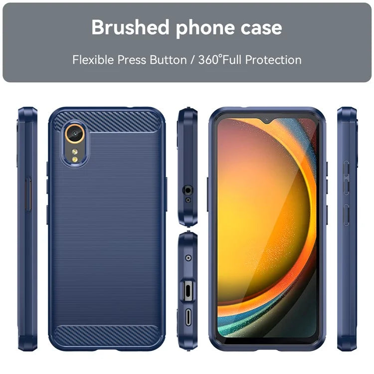 For Samsung Galaxy Xcover 7 TPU Case Carbon Fiber Texture Mobile Phone Cover