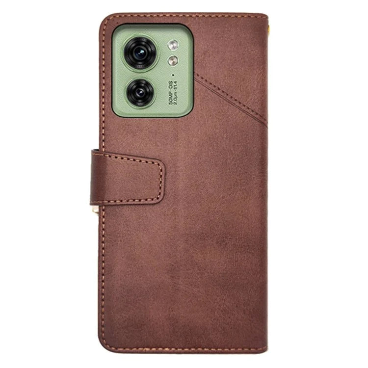 IDEWEI Calf Texture Phone Shell for Motorola Edge 40 5G Cases PU Leather Stand Phone Cover