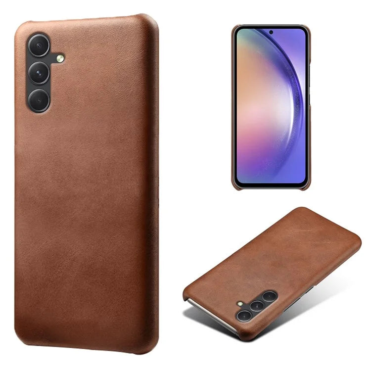 For Samsung Galaxy A35 5G PU Leather+PC Mobile Phone Cover Calf Texture Case
