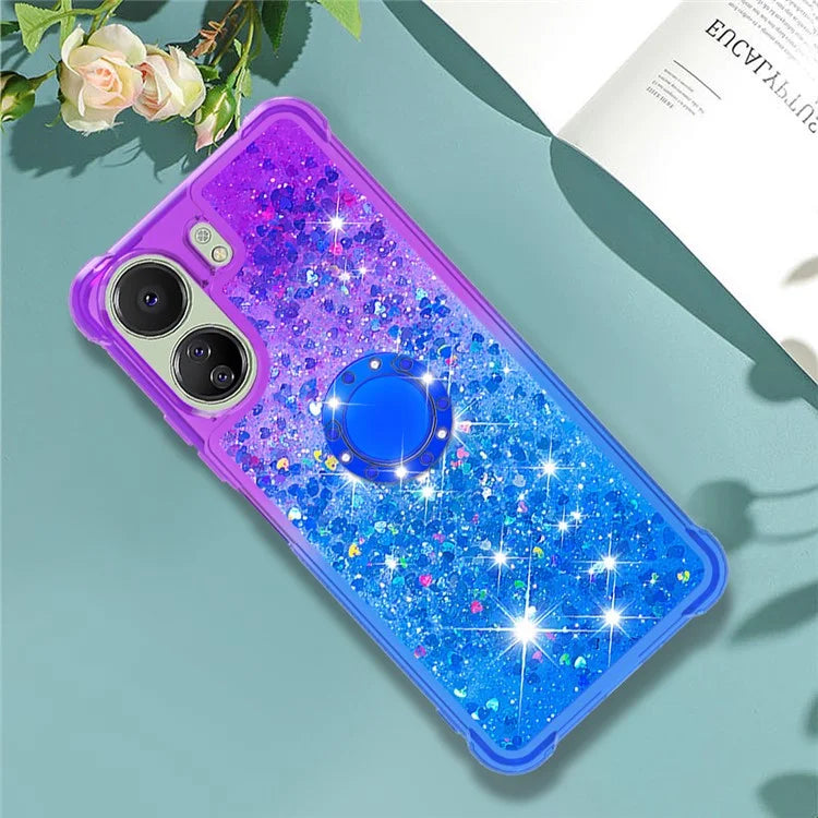 YB Quicksand Series-8 for Xiaomi Redmi 13C 4G / Poco C65 4G Case Kickstand TPU Phone Cover