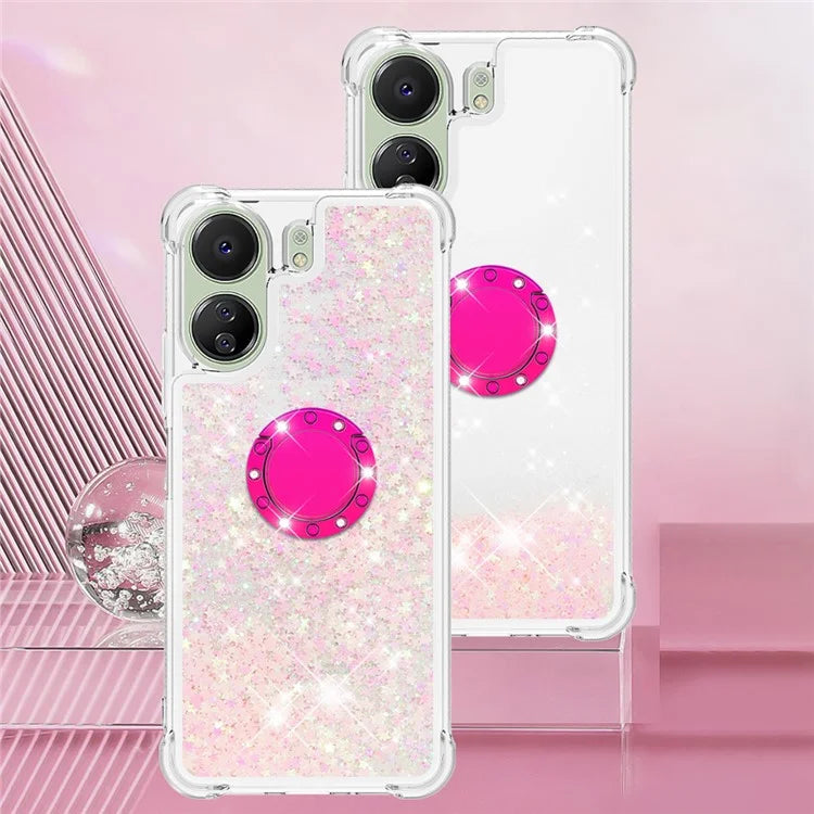 YB Quicksand Series-7 for Xiaomi Redmi 13C 4G / Poco C65 4G TPU Case Kickstand Phone Cover