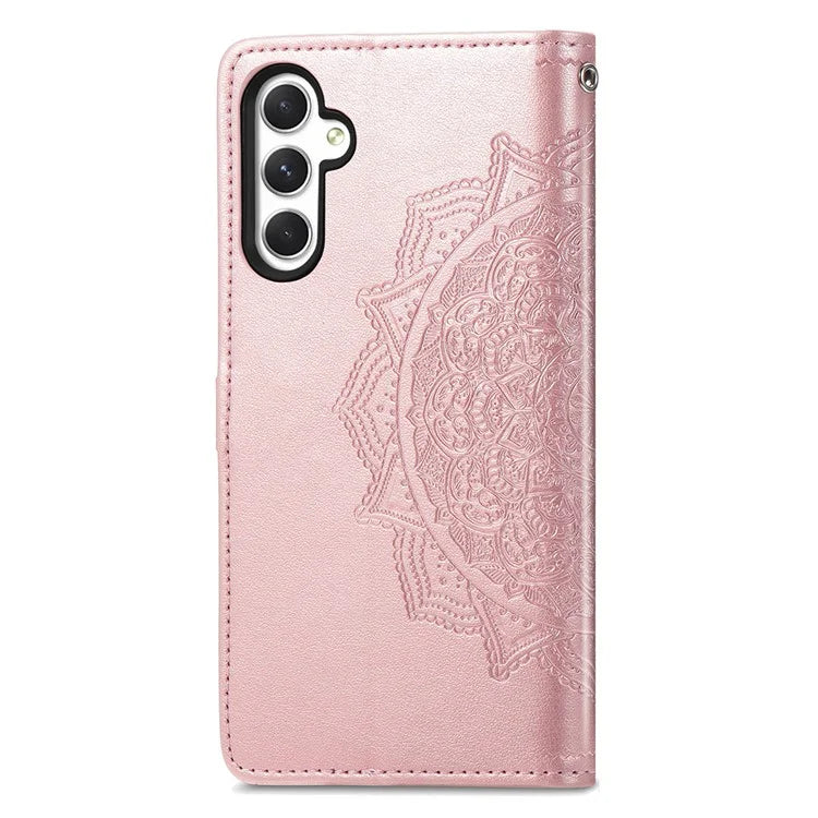 For Samsung Galaxy A25 5G (Global) (161.0 x 76.5 x 8.3mm) Cell Phone Case Embossed Mandala Floral Cover