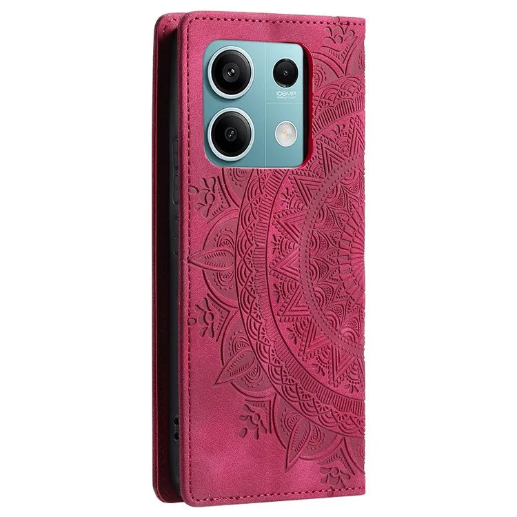 For Xiaomi Redmi Note 13 5G Leather Case Imprinted Mandala Wallet Phone Cover