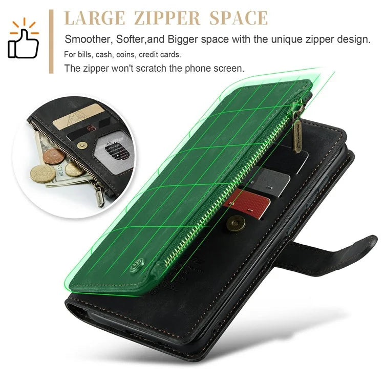 CASEME C30 Series for Samsung Galaxy S24 Case PU Leather 7 Card Slots Wallet Phone Cover