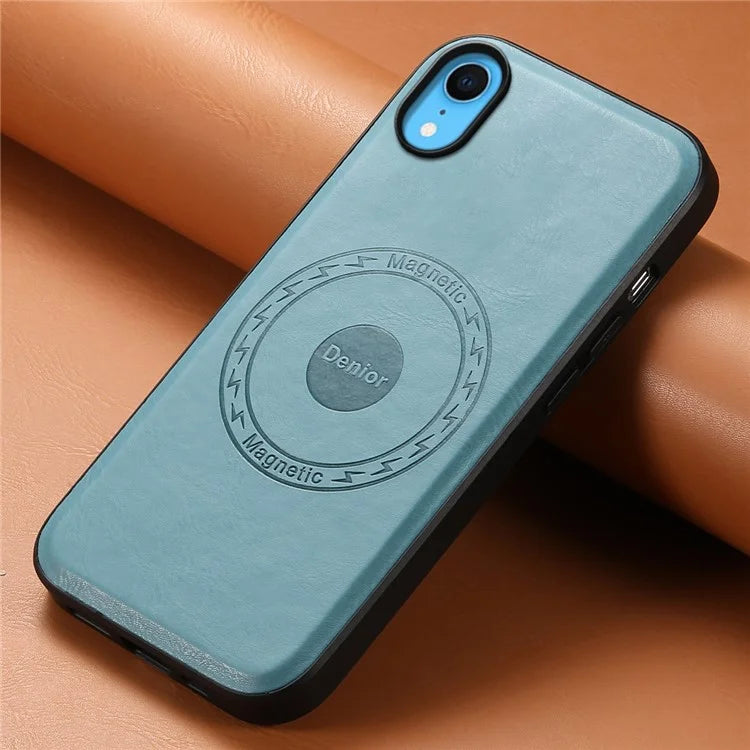 DENIOR For iPhone XR Case PU Leather Phone Back Cover Compatible with Magsafe