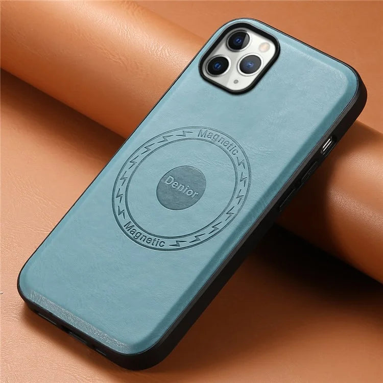 DENIOR Magnetic Case for iPhone 11 Pro Max , PU Leather Coated PC+TPU Phone Cover
