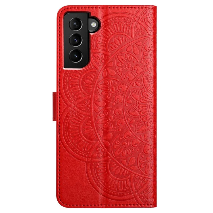 For Samsung Galaxy S22+ 5G Leather Case Mandala Imprinted Flip Phone Cover