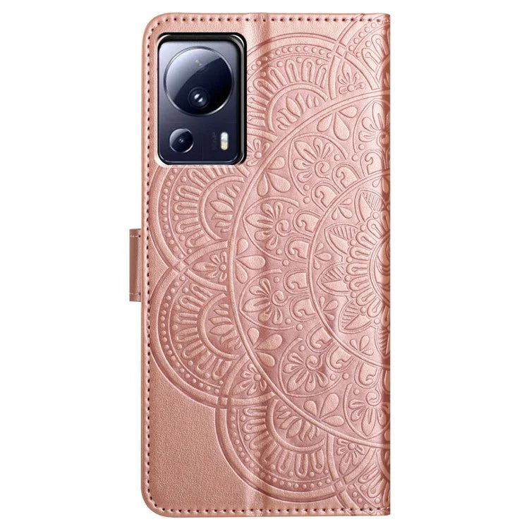 For Xiaomi 13 Lite / Civi 2 5G Case Leather Flip Wallet Cover Mandala Flower Design