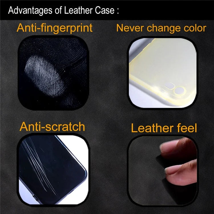 AIORIA For Samsung Galaxy A15 4G / A15 5G Back Case Anti-fingerprint Leather+PC+TPU Shell