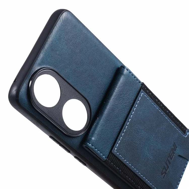 SUTENI H03 For Honor 90 Case Card Holder Kickstand Phone Cover Waxy Texture