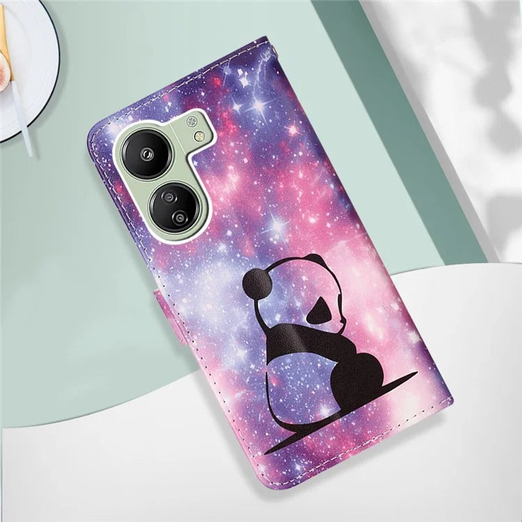 YB Pattern Printing Leather Series-4 for Xiaomi Redmi 13C 4G / Poco C65 4G Leather Case Wallet Flip Cover