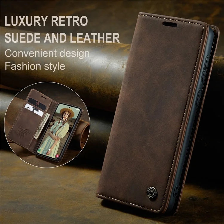 CASEME 013 Series For Samsung Galaxy A55 5G Case PU Leather Stand View Business Phone Cover